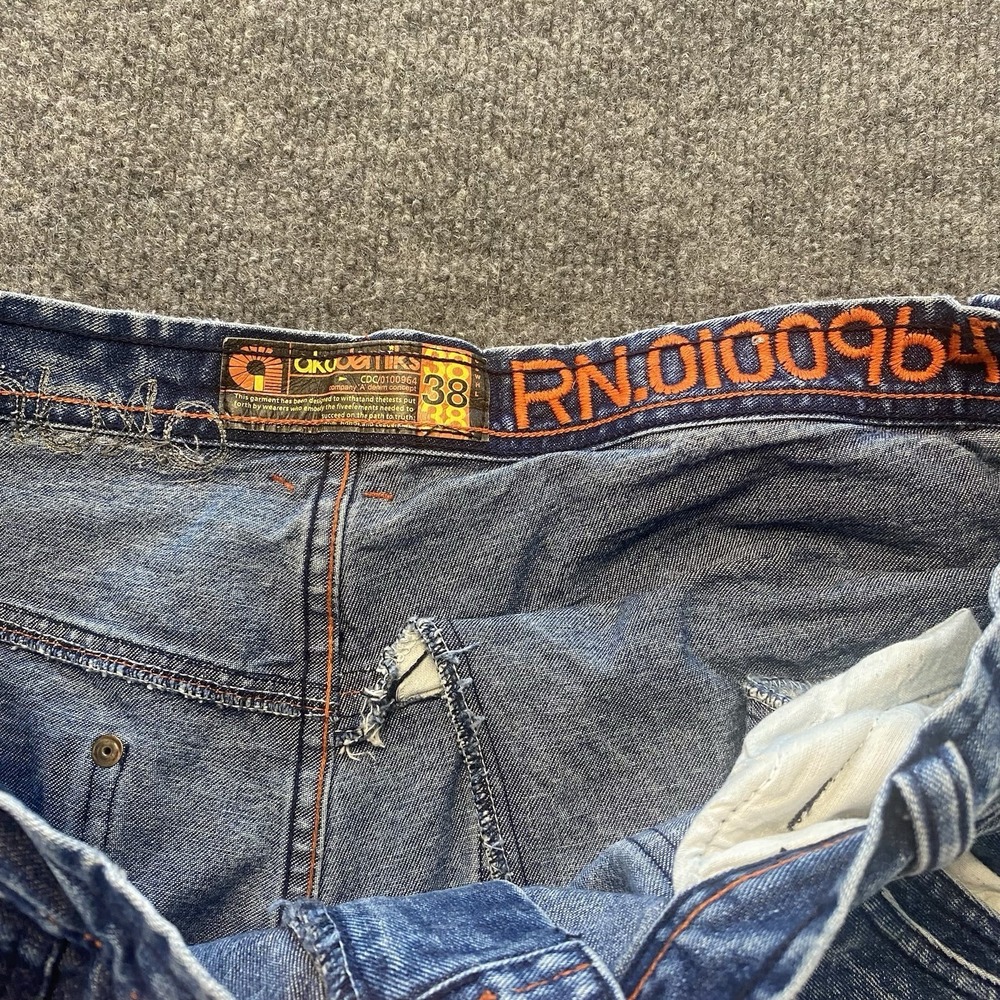 Vintage Y2K Akademiks Baggy Doulbe Knee Faded Hip Hop Rap Jeans Mens 38x34 - Picture 4 of 12